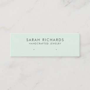 Minimalist Mint Green Jewellery Display Earring Mini Business Card