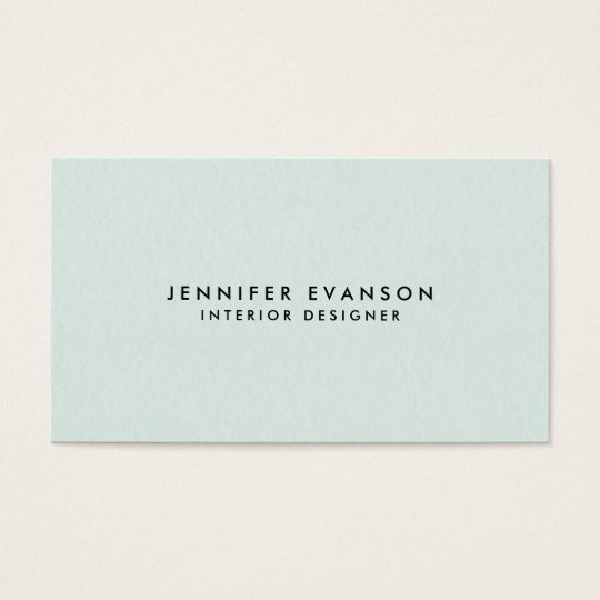 Minimalist Mint Green Modern and Professional Business Card