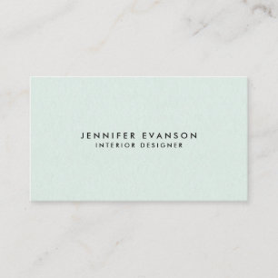 Minimalist Mint Green Modern and Professional Business Card