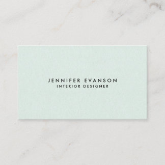 Minimalist Mint Green Modern and Professional Business Card