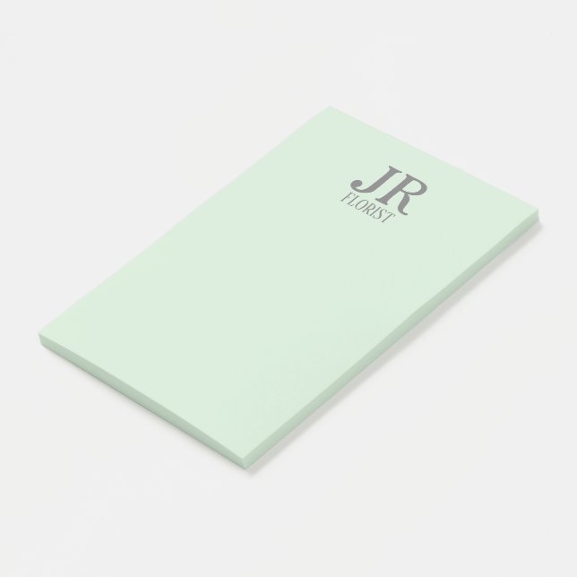 Minimalist mint green post-it notes (Angled)