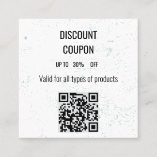 Minimalist Mint Speckled Discount Coupon Card with