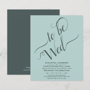Minimalist Mint & Teal Budget Wedding Invitation
