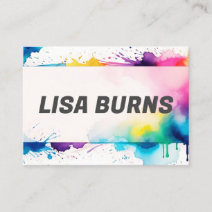 minimalist mixed watercolour business card