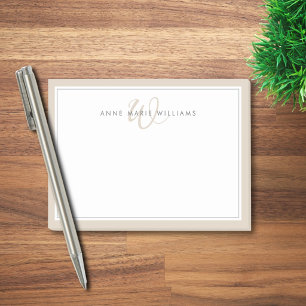 Minimalist Mocha Brown Script Two Border Monogram  Post-it Notes