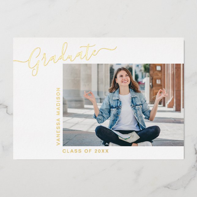 Minimalist Modern 1 Photo Grad Announcement (Front)