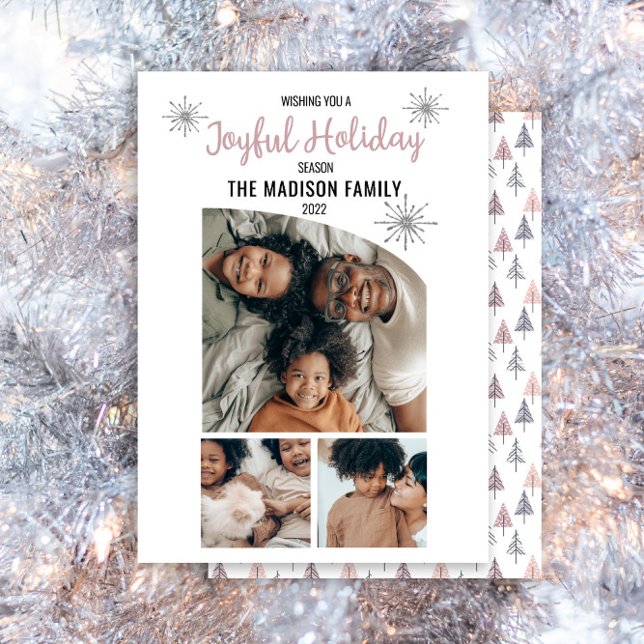 Minimalist Modern 3 Photo Joyful Holiday Season (Creator Uploaded)