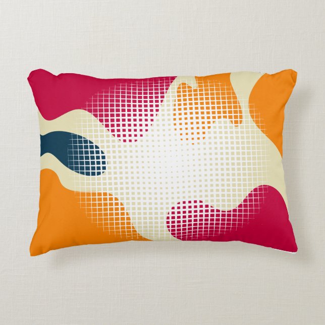 Minimalist Modern Abstract Art in colourful  Accent Pillow (Front)