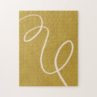 Minimalist Modern Abstract Art in Yellow Gold