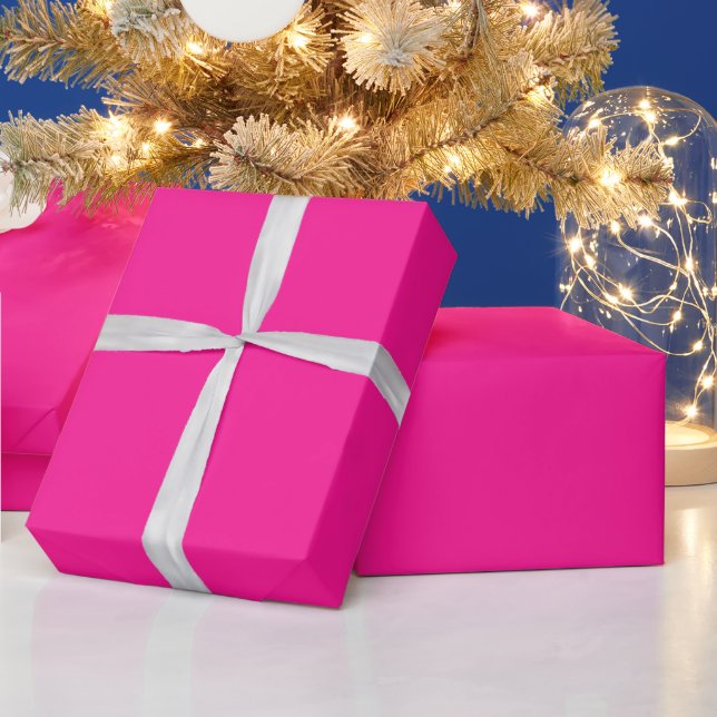 Minimalist Modern Abstract Deep Pink  Wrapping Paper (Holidays)