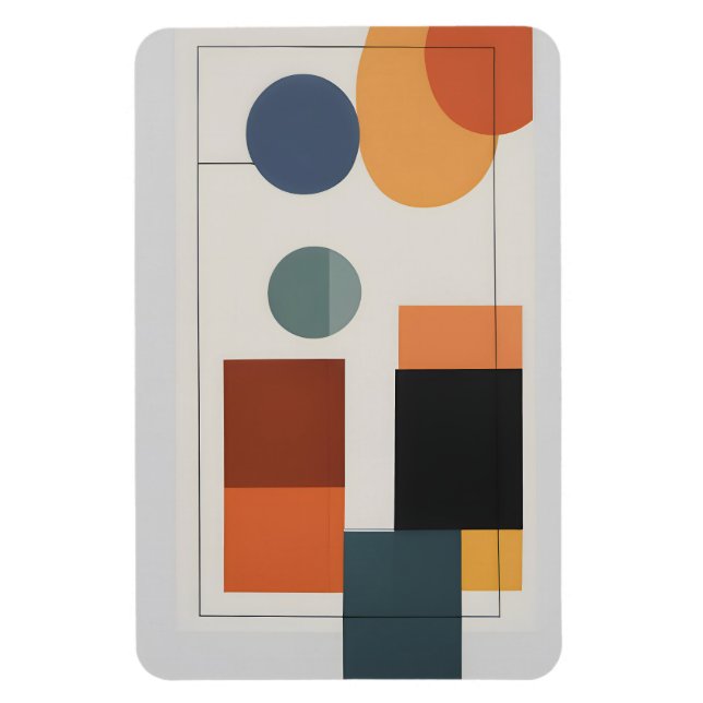 Minimalist Modern Abstract Geometric Art Magnet (Vertical)