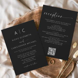 Minimalist Modern All In One Wedding QR Code Invitation