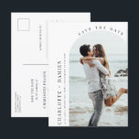 Minimalist modern arch photo Save the Date Postcard<br><div class="desc">Invite guests to your wedding with this simple and modern customizable save the date invitation. Photo on the card can be changed to your own. This save the date invitation is perfect for any season.</div>