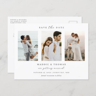 Minimalist modern arch photo Save the Date Postcard