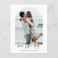 Minimalist modern arch photo Save the Date