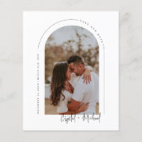 Minimalist modern arch photo wedding invitation