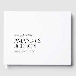 Minimalist Modern Art Deco Wedding Guest Book