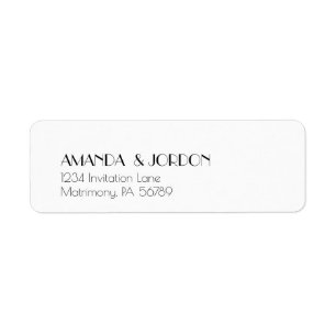 Minimalist Modern Art Deco Wedding Return Address