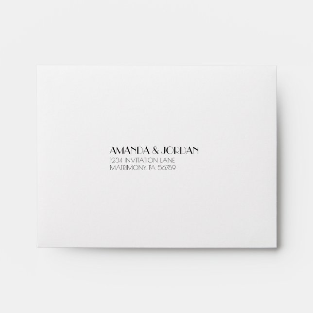 Minimalist Modern Art Deco Wedding RSVP Envelope (Front)