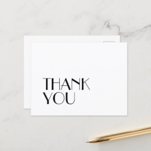 Minimalist Modern Art Deco Wedding Thank You Postcard