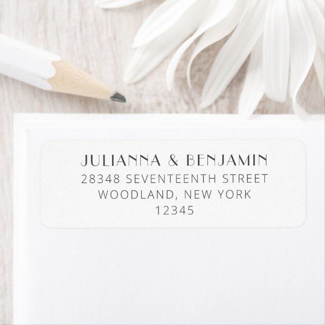 Minimalist Modern Art Deco White Return Address (Insitu)