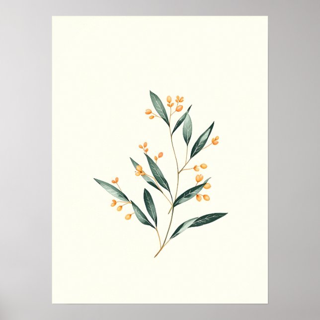 Minimalist Modern Art.Minimalist Branch   Poster (Front)