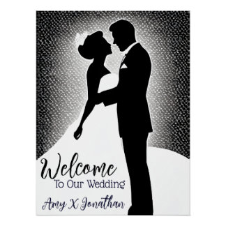 Minimalist Modern Art Wedding Engagement Welcome Poster