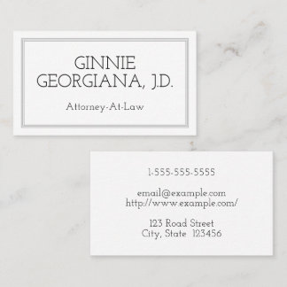 Minimalist & Modern Attorney-At-Law Business Card