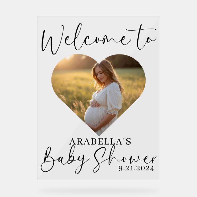 Minimalist Modern Baby Shower Acrylic Sign (Front)
