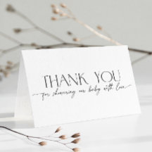 Minimalist Modern Baby Shower Beige Thank You