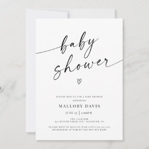 Minimalist Modern Baby Shower Script  Invitation