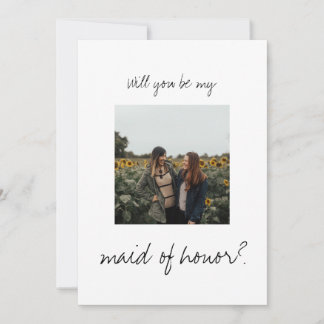 Minimalist modern be my maid of honor
