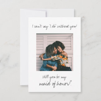 Minimalist modern Be my maid of honor bridesmaid