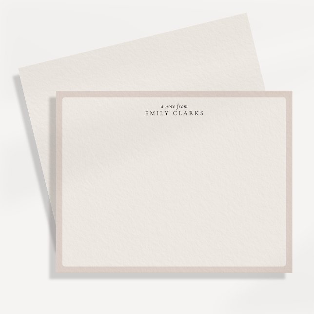 Minimalist Modern Beige Border Modern Note Card (Creator Uploaded)