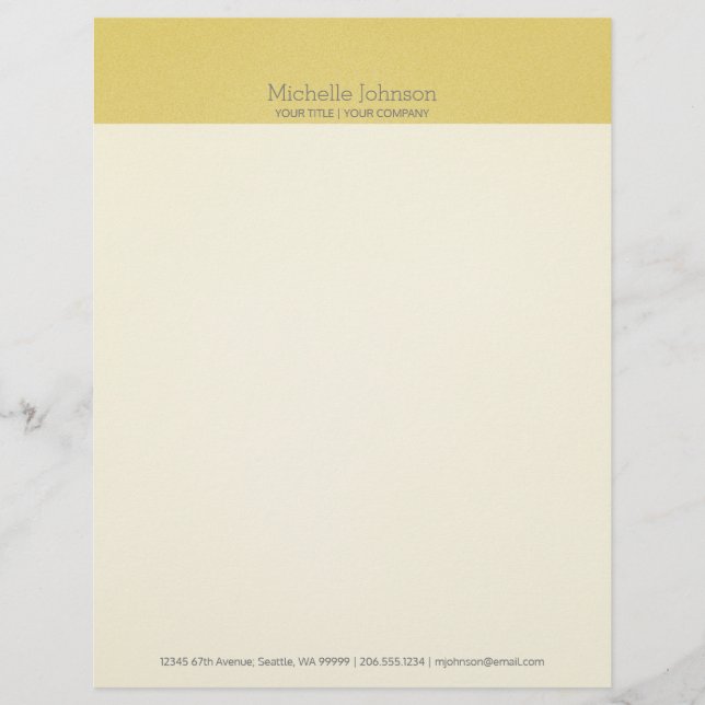 Minimalist Modern Beige Grainy Texture Letterhead (Front)