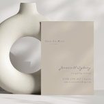 Minimalist Modern Beige Taupe Script Save The Date<br><div class="desc">Minimalist Modern Beige Taupe Script Wedding Save the Date Postcard</div>