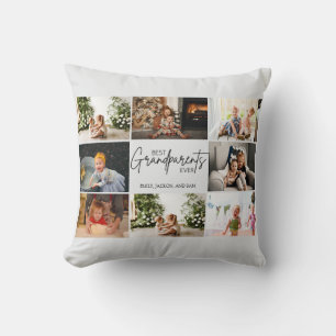 Minimalist Modern Best Grandparents Ever 8 Photo  Throw Pillow