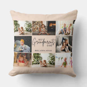 Minimalist Modern Best Grandparents Ever 8 Photo  Throw Pillow