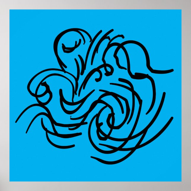 Minimalist Modern Black and White Abstract art Poster (Front)