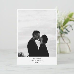 Minimalist Modern Black And White Elopement Announcement