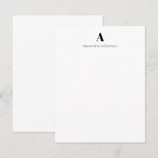 Minimalist Modern Black and White Personalized   Card (Front/Back)