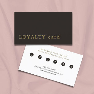 Minimalist Modern Black Faux Gold Beauty Loyalty Card