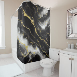 Minimalist Modern Black Gold Marble