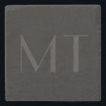 Minimalist Modern Black Grey Elegant Monogram Stone Coaster<br><div class="desc">Give your space or event a clean modern look with this Minimalist Modern Black Grey Elegant Monogram Stone Coaster. You can change the text and make it your own.</div>