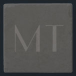 Minimalist Modern Black Grey Elegant Monogram Stone Coaster<br><div class="desc">Give your space or event a clean modern look with this Minimalist Modern Black Grey Elegant Monogram Stone Coaster. You can change the text and make it your own.</div>