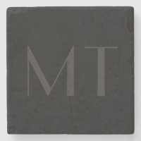 Minimalist Modern Black Grey Elegant Monogram