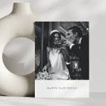 Minimalist Modern Black Hanukkah Photo Wedding Holiday Card<br><div class="desc">A sleek and modern Hanukkah holiday card featuring your favourite black and white portrait above a classic serif holiday greeting. The minimalist layout allows your photo to shine,  while the customizable message on the back is perfect for sharing a personal note or year-end update with loved ones.</div>