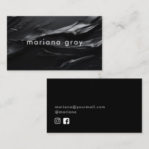 Minimalist modern black paint business card
