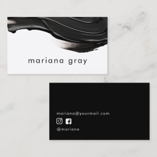 Minimalist modern black paint business card