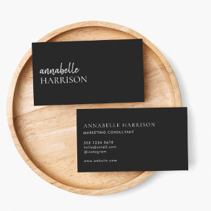 Minimalist Modern Black Professional Script Business Card